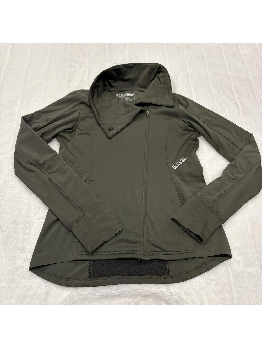 5.11 Tactical Womens S Olive Green Stretch Softshell Jacket Polyester Blend Tech